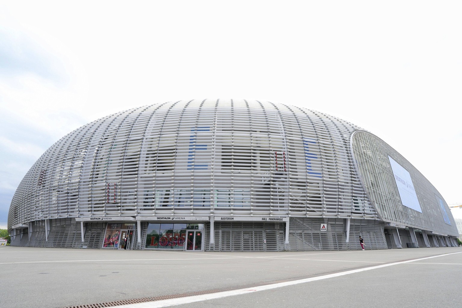 Paris Olympics handball and basketball venue Photo taken on June 12, 2024, shows the Pierre Mauroy Stadium in Lille, the venue of handball and basketball events for the Paris Olympics in the summer. P ...