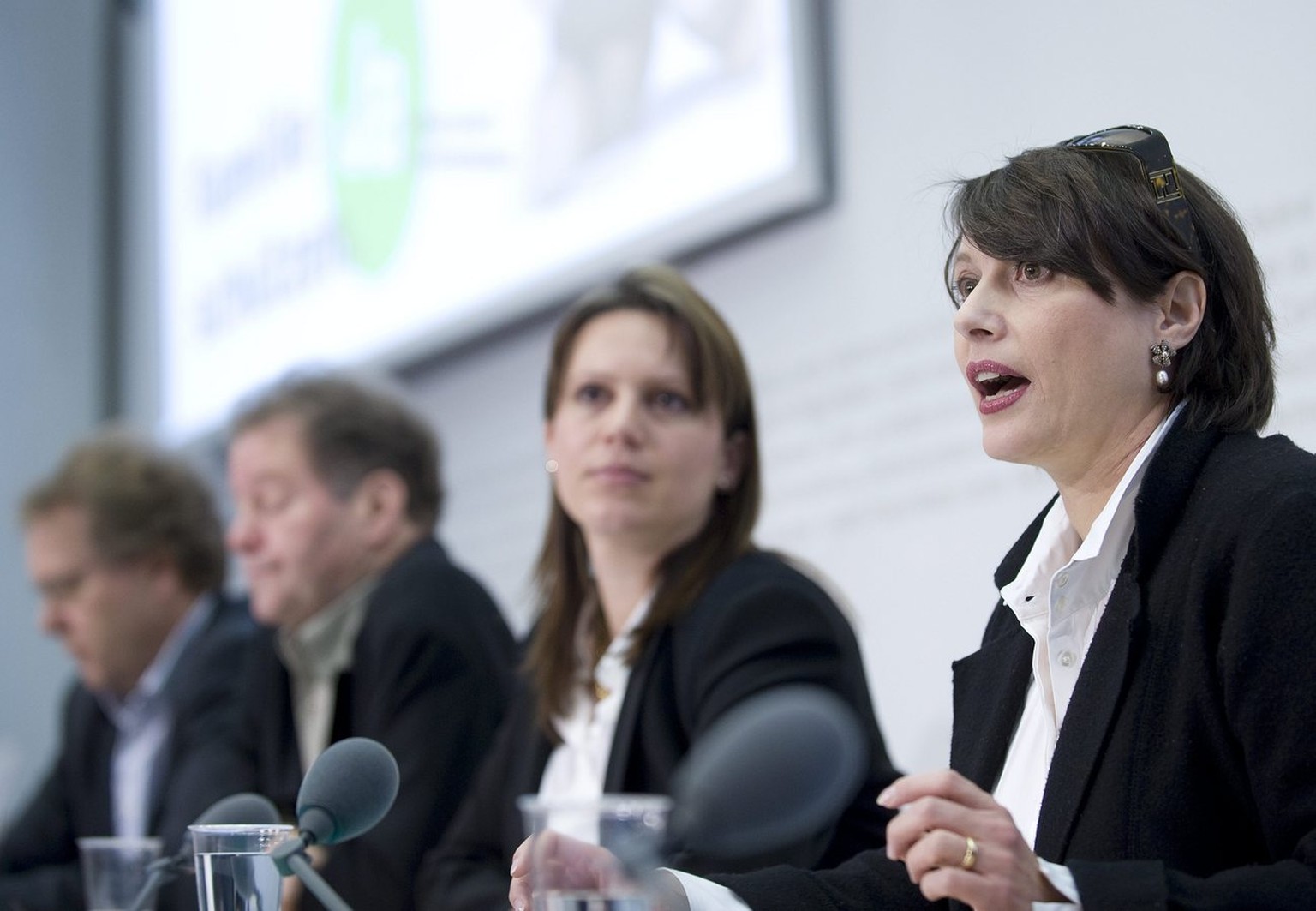 Die Präsidentin der CVP-Frauen, Babette Sigg, bei einer Pressekonferenz in Bern.