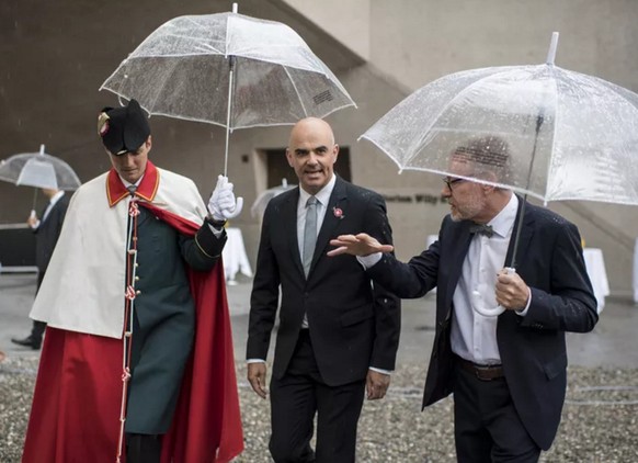 Alain Berset sprach anlässlich der Eröffnung des Erweiterungsbaus des Landesmuseums.