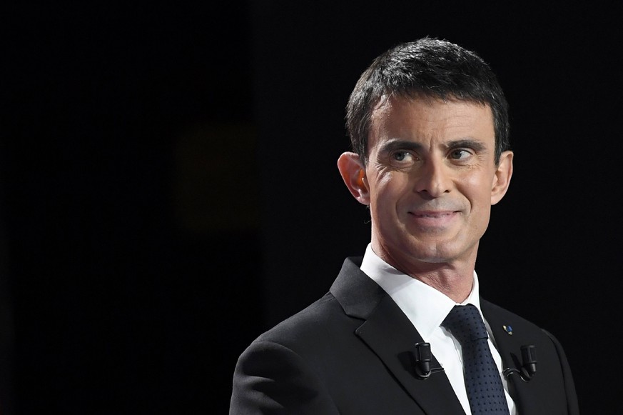 Manuel Valls, former French prime minister and presidential primary candidate, attends the second prime-time televised debate for the French left's presidential primaries in Paris, France, January 15, ...
