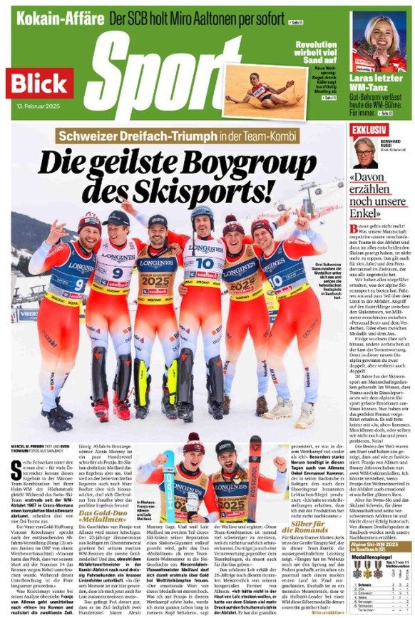 Ski-WM 2025 Presseschau nach Gold, Silber und Bronze für die Schweiz in der Team-Kombination