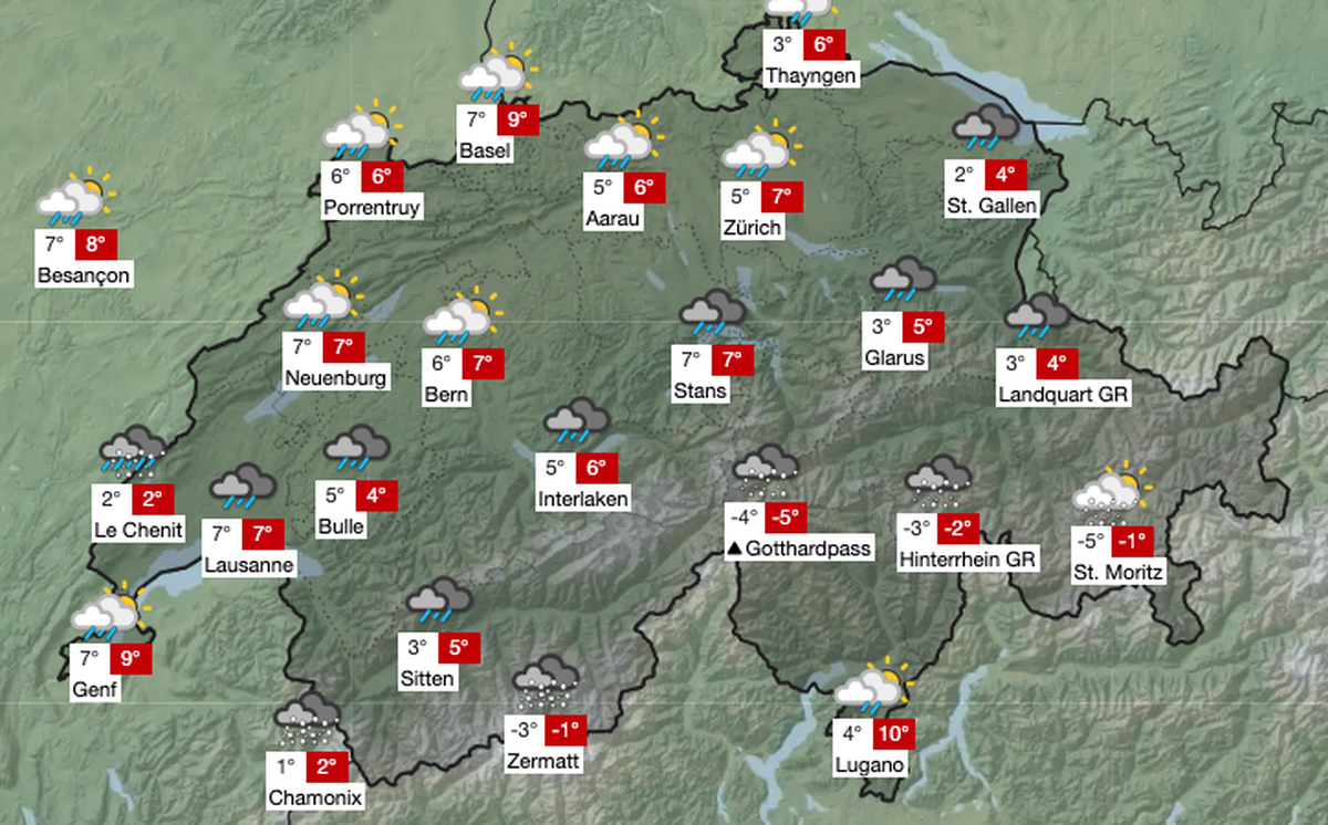 Das Wetter vom Montag, 16. Februar 2026.