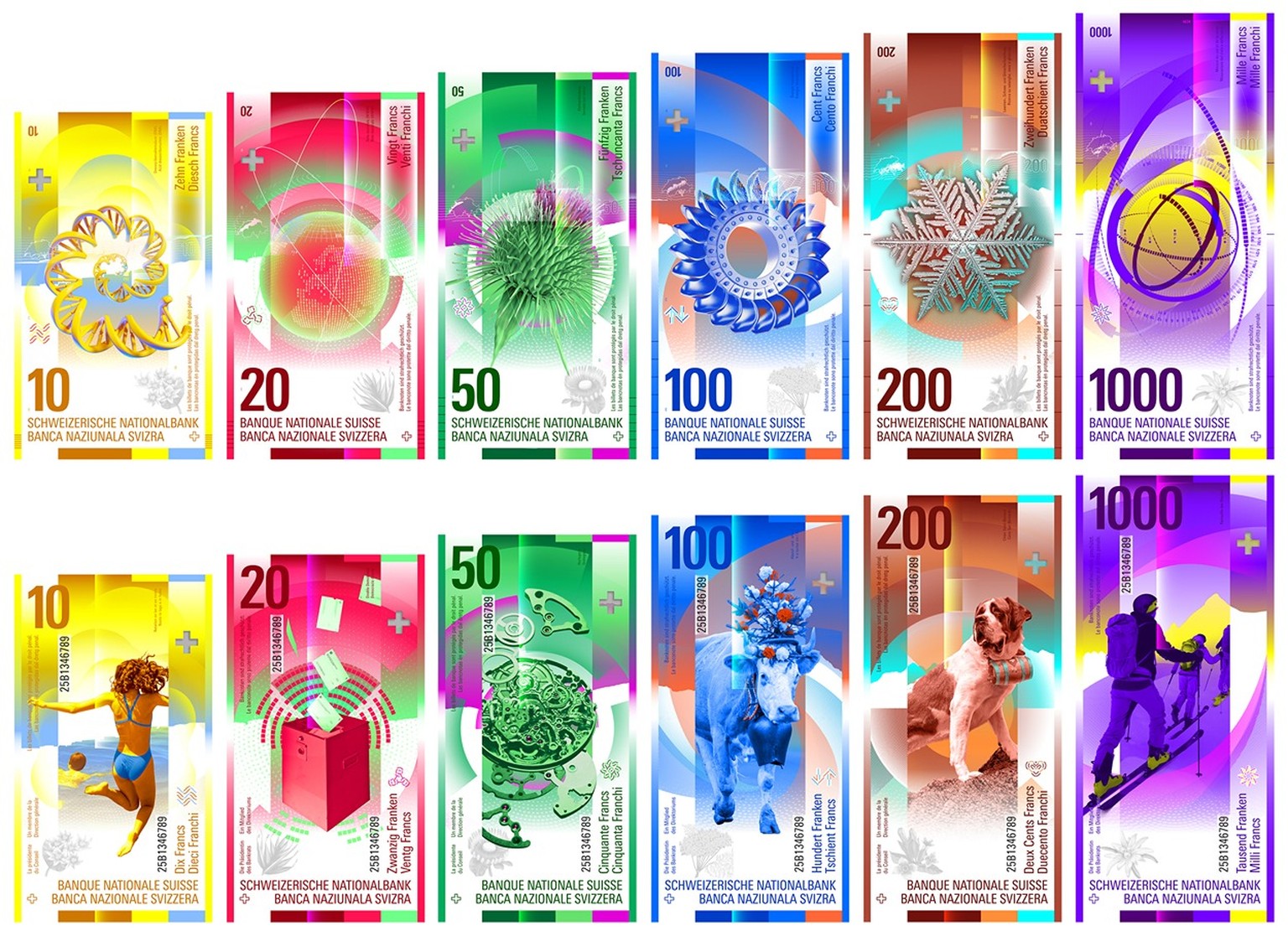 HANDOUT - Die Schweizerische Nationalbank (SNB) hat im Oktober 2024 die Entwicklung der zehnten Banknotenserie angekuendigt. In den vergangenen Monaten haben zwoelf Teams im Rahmen eines Gestaltungswe ...