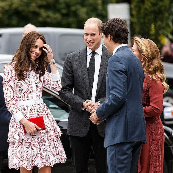 VANCOUVER, BC - SEPTEMBER 25: (L-R) Catherine, Duchess of Cambridge and Prince William, Duke of Cambridge arrive at Immigrant Services Society of BC on September 25, 2016 in Vancouver, Canada. Prince  ...