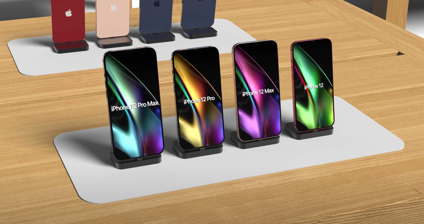 Vier neue iPhones, in drei Grössen, zwei davon sind Pro-Modelle.