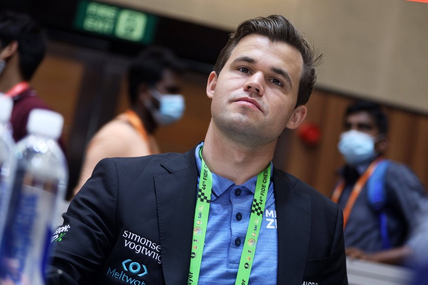 July 31, 2022, Chennai, Tamil Nadu, India: Grand Master Magnus Carlsen from Norway is seen during the round 3 of the 44th FIDE Chess Olympiad in Chennai. Chennai India - ZUMAl172 0163907496st Copyrigh ...