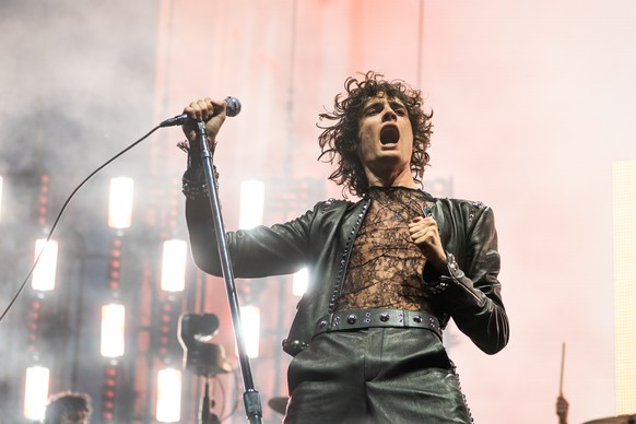 Sombr performs during the first weekend of Coachella Valley Music and Arts Festival on Saturday, April 11, 2026, in Indio, Calif. (Photo by Amy Harris/Invision/AP)
Sombr