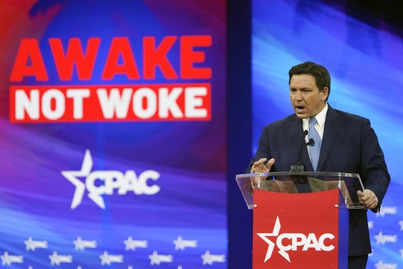 FILE - Florida Governor Ron DeSantis speaks at the Conservative Political Action Conference (CPAC) on February 24, 2022 in Orlando, Fla.  (AP Photo/John Raoux, File)