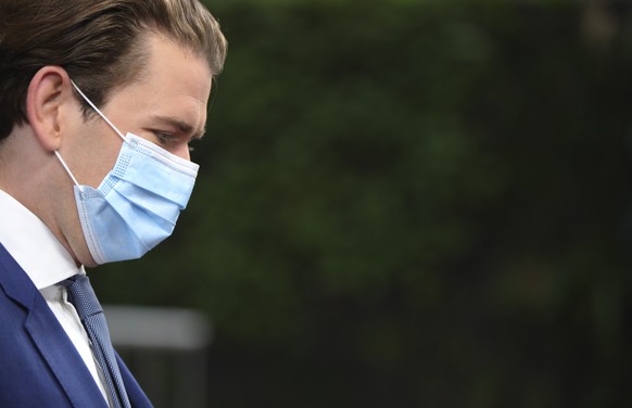 epa08714635 Austria&#039;s Chancellor Sebastian Kurz arrives for a second day of a face-to-face EU summit since the coronavirus disease (COVID-19) outbreak, in Brussels, Belgium, 02 October 2020. Duri ...