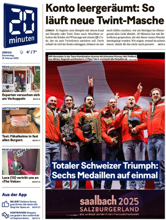 Ski-WM 2025 Presseschau nach Gold, Silber und Bronze für die Schweiz in der Team-Kombination
