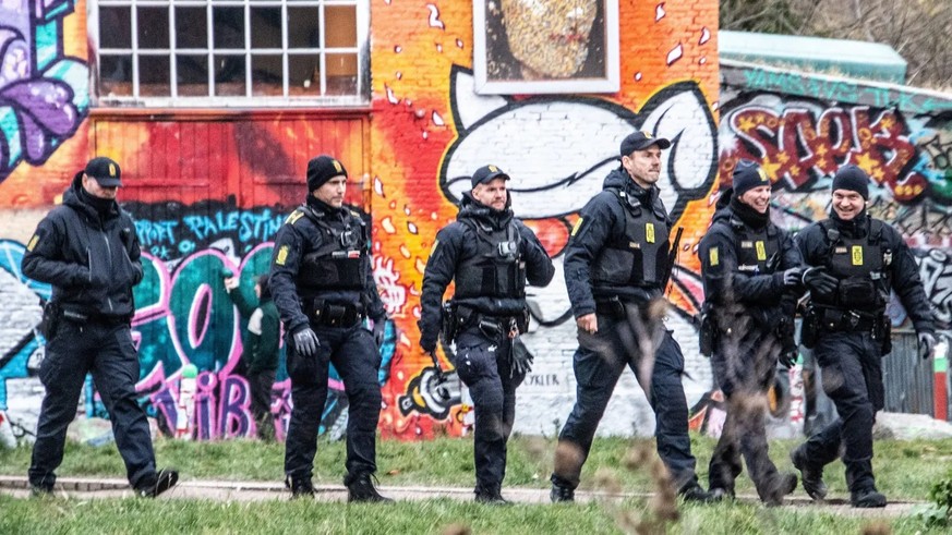 Police officers in Christiania, Copenhagen (file photo): Residents have long sought cooperation with the authorities because of the violence there.