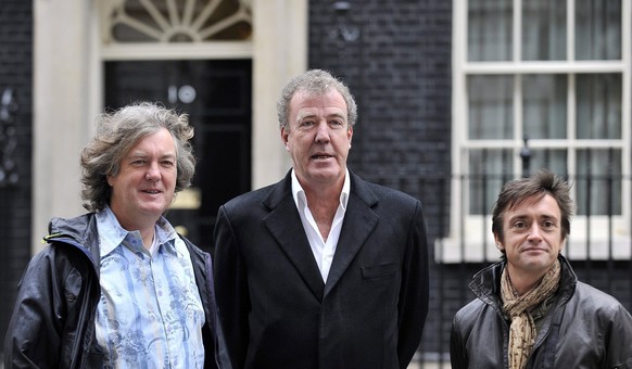 Richard Hammond (der Kleine), neben Jeremy Clarkson (der Grosse) und James May (der Mähnige).
