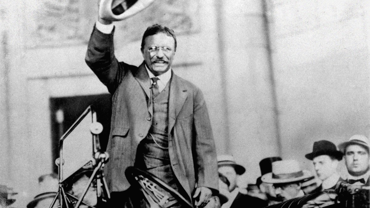 FILE - Theodore Roosevelt campaigns for the presidency in 1904. Theodore Roosevelt, as well as Woodrow Wilson, who revived the practice of delivering the annual State of the Union in person to Congres ...