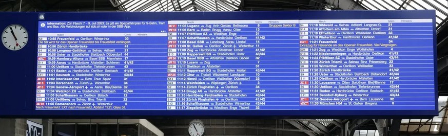 SBB-Tafel: ...doch seit Juli 2023 ist auch dieser Sonderfall Geschichte.