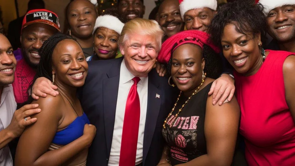 Alles gefälscht: Dieses Foto wurde von Trump-Fans mithilfe von KI erzeugt.