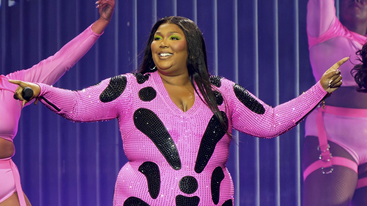 Lizzo performs at the United Center on Wednesday, May 17, 2023, in Chicago. (Photo by Rob Grabowski/Invision/AP)
Lizzo