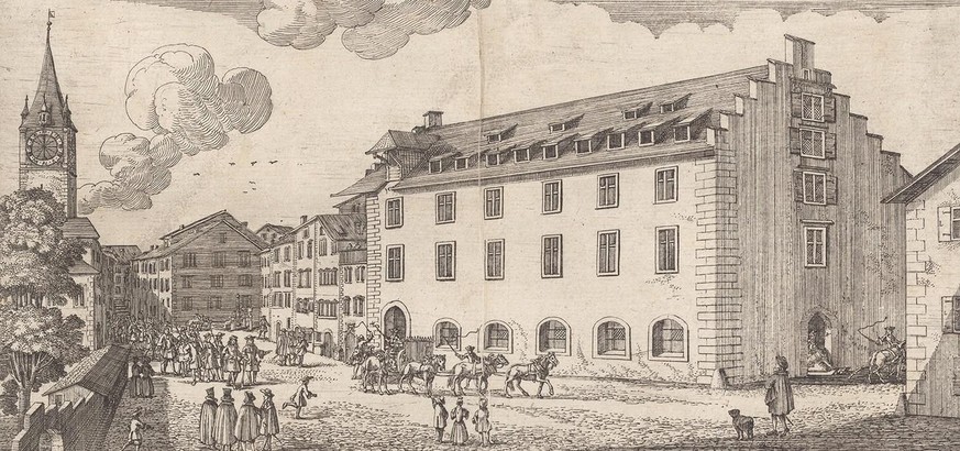 Das Zeughaus in Zürich um 1700.