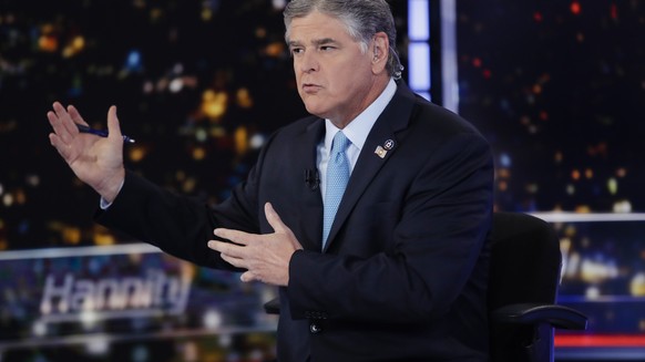 FILE - In this Aug. 7, 2019, photo, Fox News host Sean Hannity speaks during a taping of his show, &quot;Hannity,&quot; in New York. The House committee investigating the Jan. 6 U.S. Capitol insurrect ...
