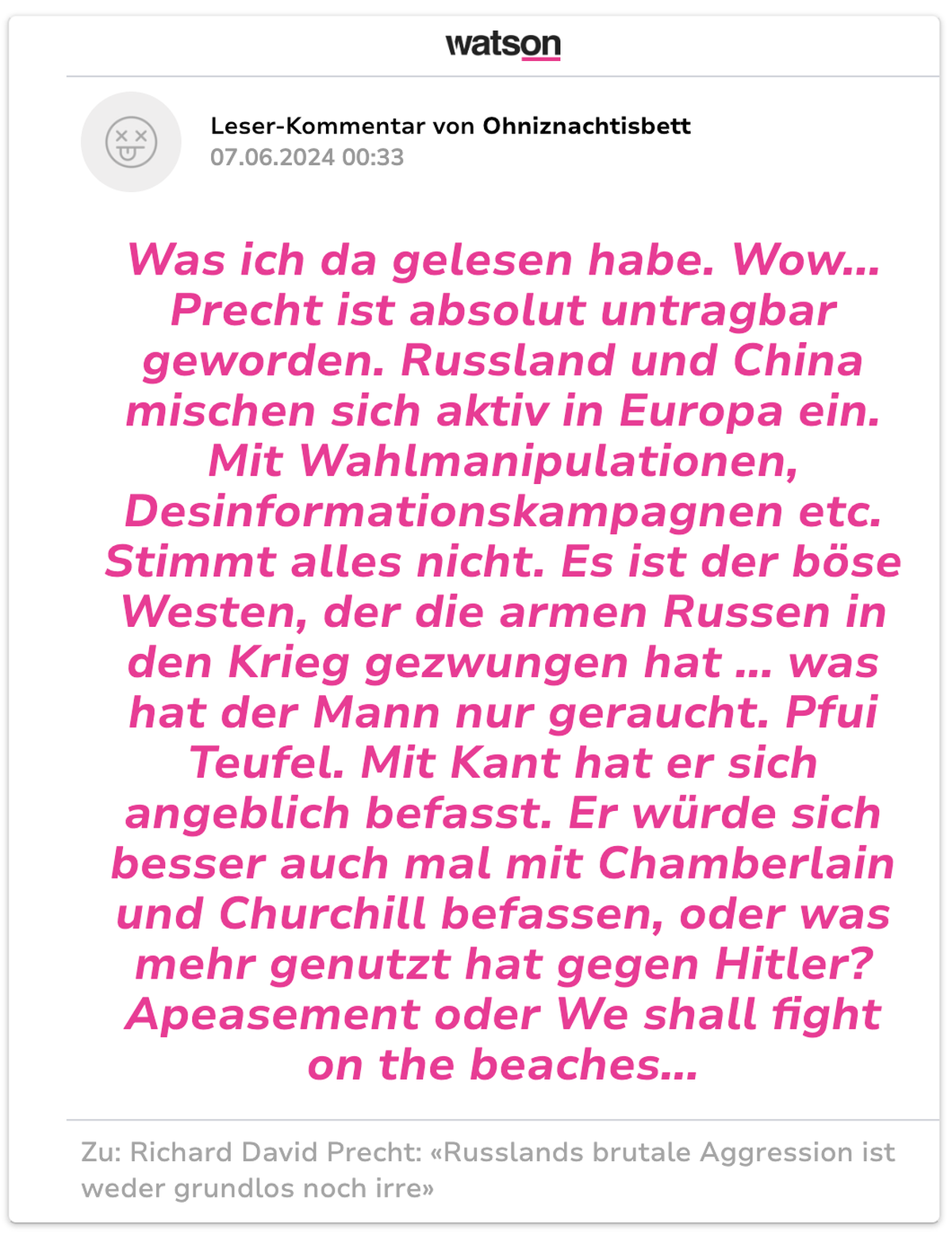 User-Kommentar zu Precht