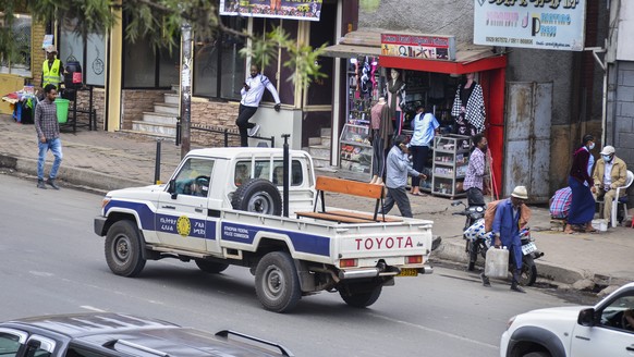 epa08848440 Ethiopian Federal Police patrol in Addis Ababa, Ethiopia 28 November 2020. Life continues as normal in the capital after the prime minister of Ethiopia Abiy Ahmed ordered the army to move  ...