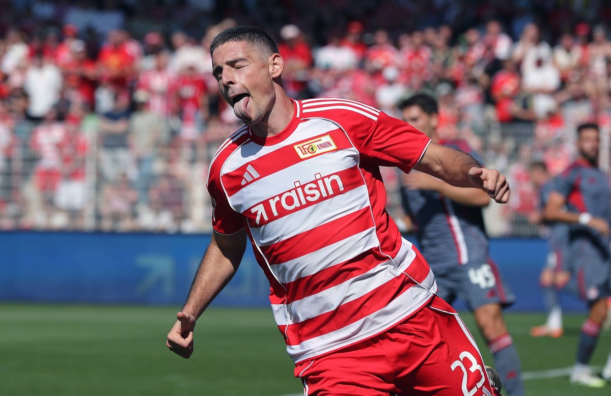 Andrej Ilic entt�uscht nach vergebener Torchance / Entt�uschung / / Fu�ball Fussball / Testspiel / 1.Bundesliga Herren DFL / Saison 2025/2026 / 09.08.2025 / 1.FC Union Berlin FCU vs Olympiakos Pir�us ...