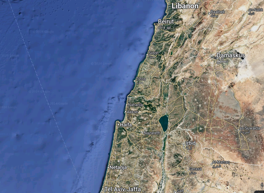 Karte Lebanon israel