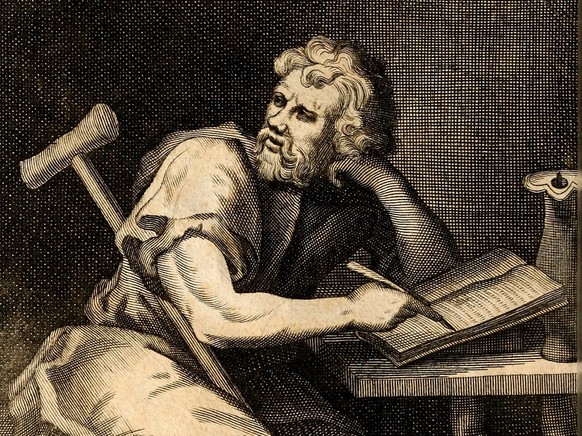 Epiktet - Griechischer Philosoph der Stoa. 

Phantasieporträt Epiktets in der 1715 erschienenen lateinischen Versfassung des Handbüchleins von Edward Ivie unter dem Titel Epicteti Enchiridion Latinis  ...