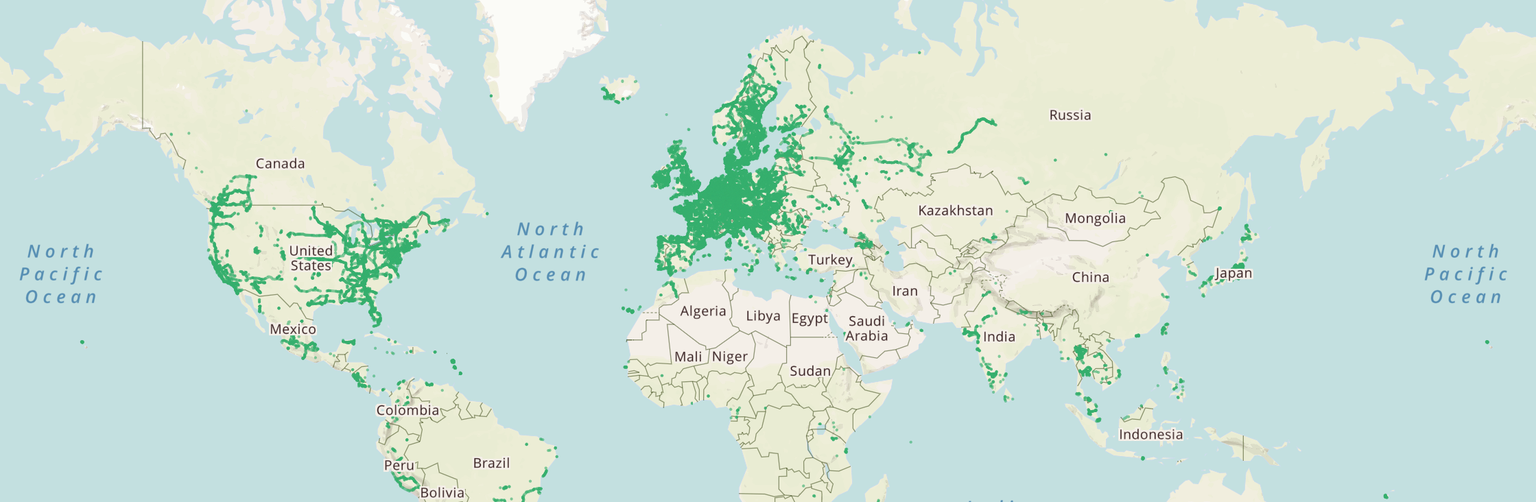 Noch sind grosse Gebiete ausserhalb Europas und der USA nicht erfasst. Dies soll sich ändern.