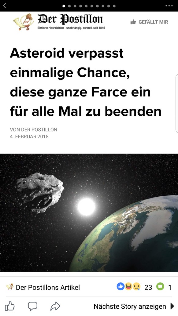 5 Szenarien, um die Erde vor einem tÃ¶dlichen Asteroiden zu retten
Man kanm es auch andersrum sehen.ð