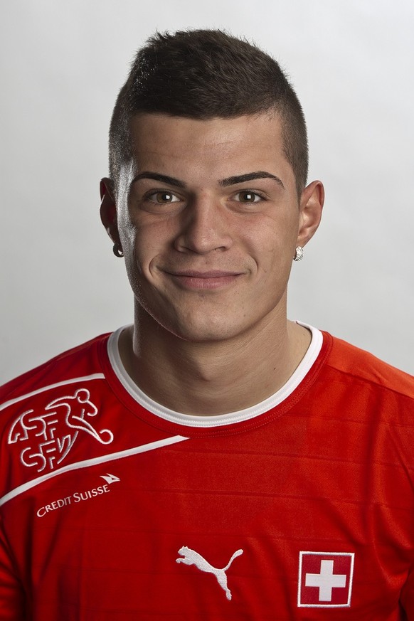 Portrait von Granit Xhaka, Spieler der Schweizer Fussball-Nationalmannschaft A, aufgenommen am 27. Februar 2012 in Bern. (KEYSTONE/Peter Schneider)