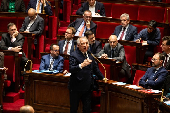 Questions To The French Government At The National Assembly Francois Bayrou, the French Prime Minister, speaks during the session of questions to the French government at the National Assembly in Pari ...