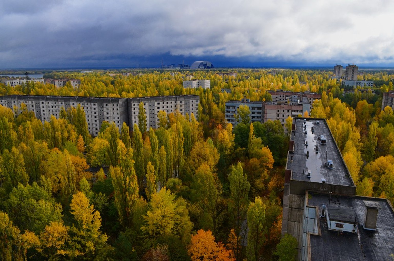 Die Geisterstadt Prypjat in der Sperrzone um das AKW Tschernobyl.