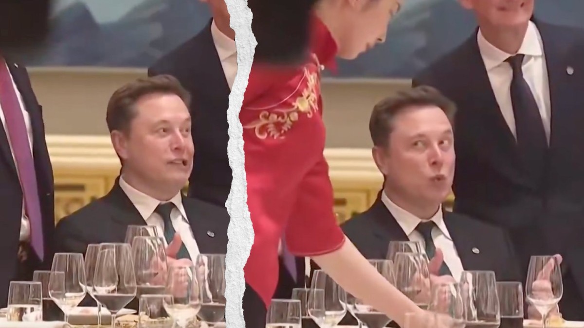 Elon Musk fällt in China mit merkwürdigem Benehmen und Grimassen auf
