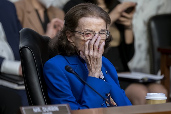 Sen. Dianne Feinstein, D-Calif., returns to the Senate Judiciary Committee following a more than two-month absence as she was being treated for a case of shingles, at the Capitol in Washington, Thursd ...