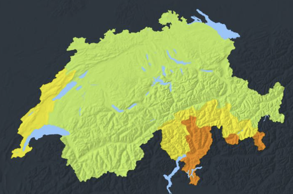 Unwetter-Warnung Schweiz, 8. Oktober 2024