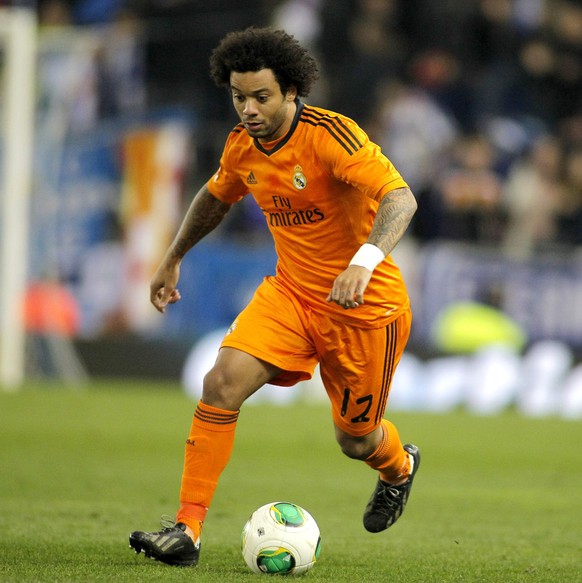 Marcelo Vieira of Real Madrid, Marcelo Vieira of Real Madrid during the Spanish Kings Cup match between Espanyol and Real Madrid at the Estadi Cornella on January 21, 2014 in Barcelona, Spain