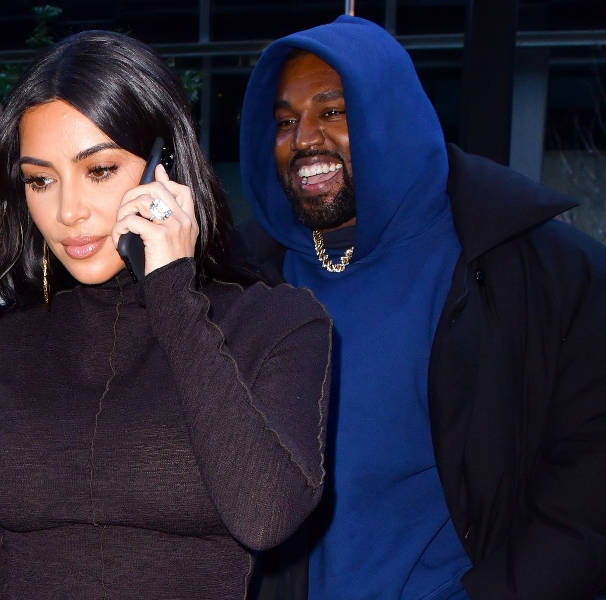 NEW YORK, NY - NOVEMBER 06: Kim Kardashian West and Kanye West arrive to Estiatorio Milos on November 6, 2019 in New York City. (Photo by James Devaney/GC Images)