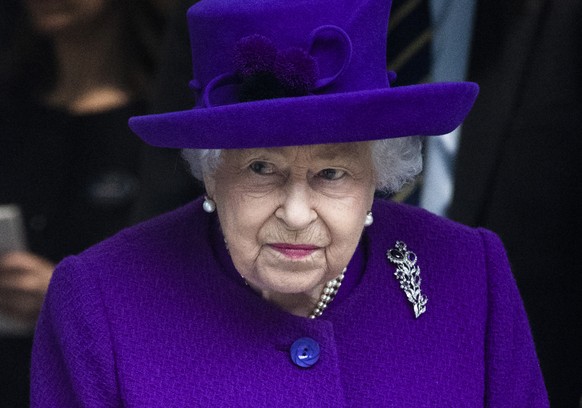 epa09547377 (FILE) - Britain&#039;s Queen Elizabeth II visits the new premises of the Royal National ENT and Eastman Dental Hospital in London, Britain 19 February 2020 (reissued 26 October 2021). The ...