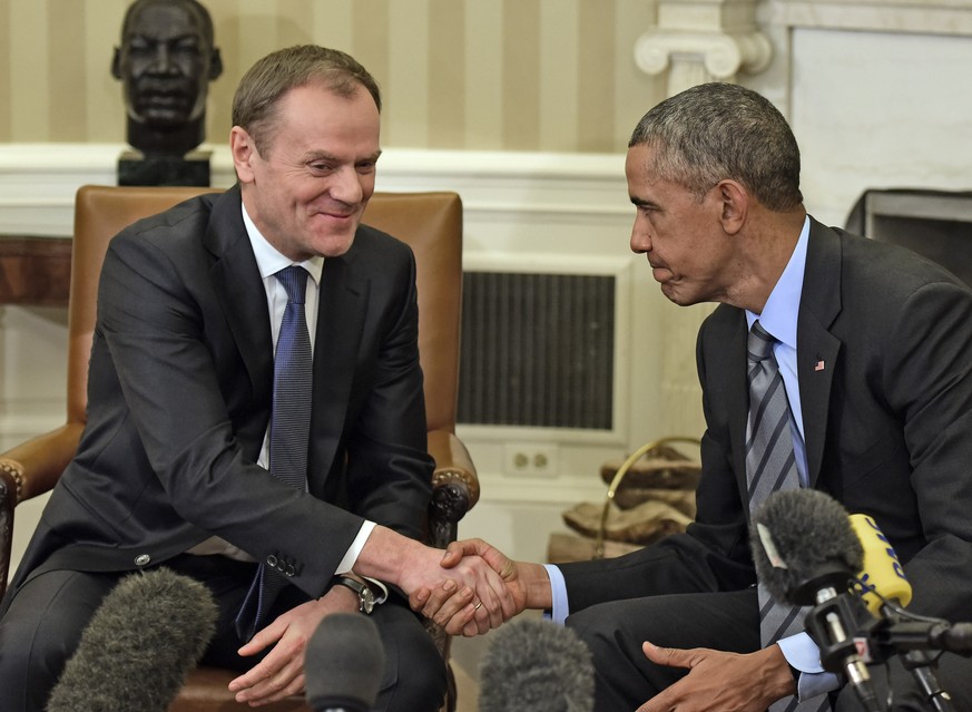 EU-Ratspräsident Donald Tusk mit US-Präsident Barack Obama.