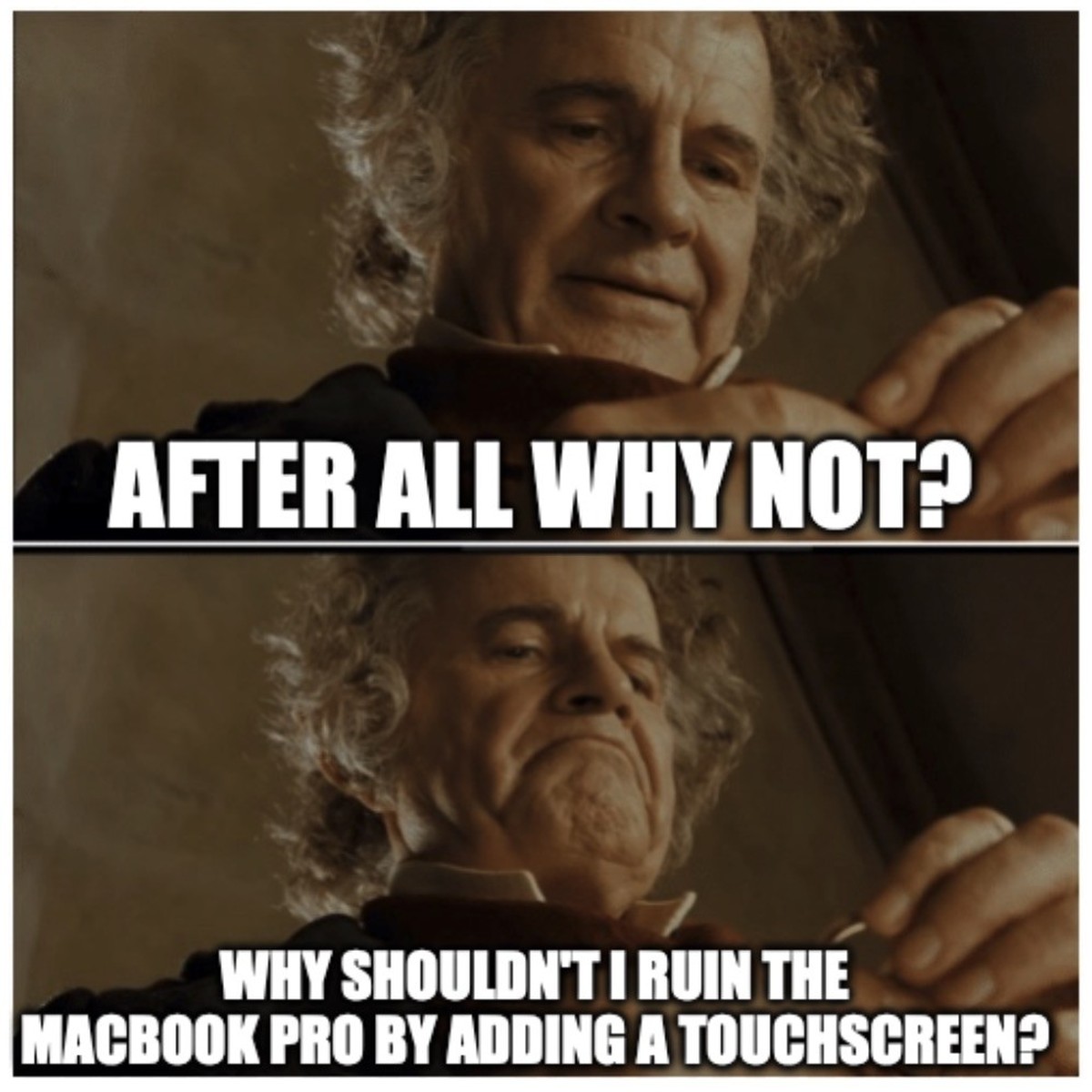 Meme zu Macbook Pro mit Touchscreen (2026)