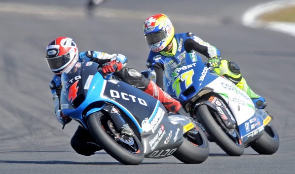Krummenacher und Aegerter duellierten sich 2014 schon in der Moto2. 