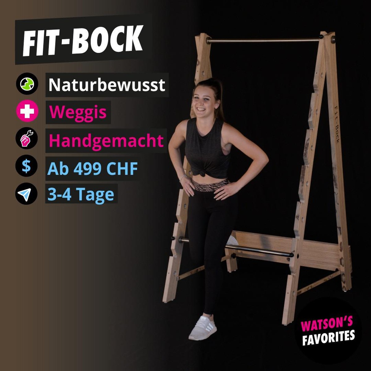 Der nachhaltige Fit-Bock in Action.
