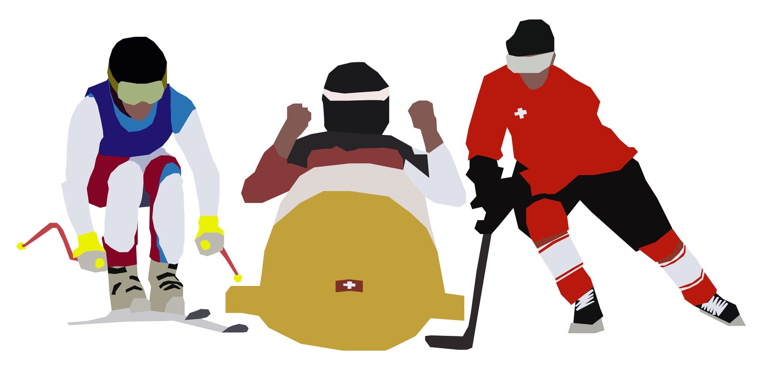Schweizer Sportler Infografik für &quot;Welcher Olympionike bist du?&quot;