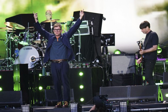 Blur will perform at Wembley Stadium in London on Saturday, July 8, 2023.  (Ian West/PA via AP)