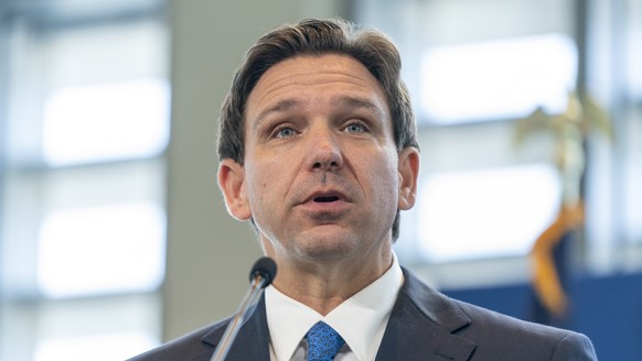 FILE - Florida Governor Ron DeSantis speaks at the Heritage Foundation 50th Anniversary Celebration leadership summit, Friday, April 21, 2023, in Oxon Hill, Md.  DeSantis?  Disney World Supervisory Board...