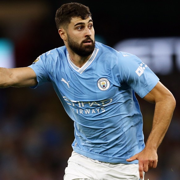 epa10808392 Manchester City&#039;s Josko Gvardiol reacts during the English Premier League soccer match between Manchester City and Newcastle United, in Manchester, Britain, 19 August 2023. EPA/ADAM V ...