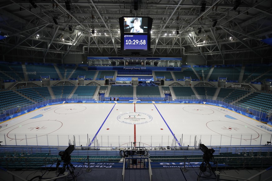 A general view of the Gangneung Hockey Center is seen ahead of the 2018 Winter Olympics in Gangneung, South Korea, Tuesday, Feb. 6, 2018. (AP Photo/Jae C. Hong)