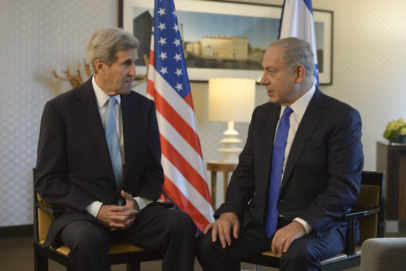 US-Aussenminister John Kerry mit&nbsp;des israelischen Regierungschef Benjamin Netanjahu.