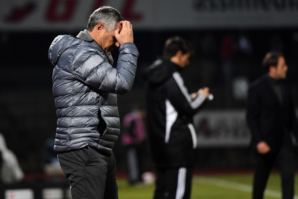 Grasshopper&#039;s coach Pierluigi Tami during the Super League soccer match between FC Lugano and the Grasshopper Club Zurich, at the Cornaredo stadium in Lugano, on Saturday, February 11, 2017. (KEY ...