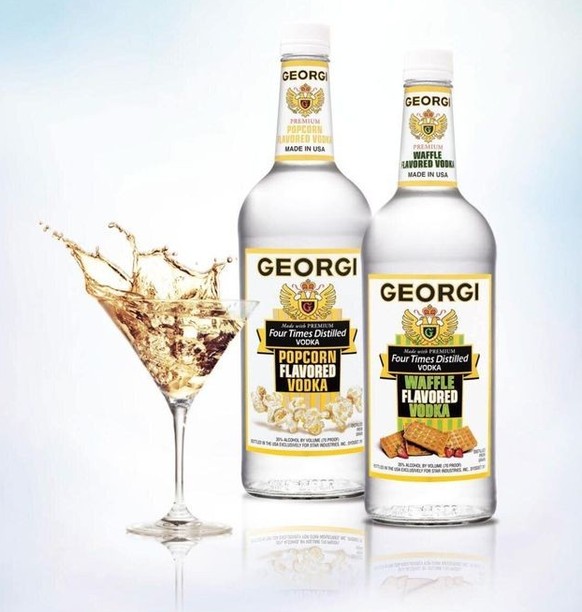 Georgi Popcorn and Waffle flavored vodkas Waffeln Wodka https://burkedist.com/index.php/all-products/wine-spirits/georgi#